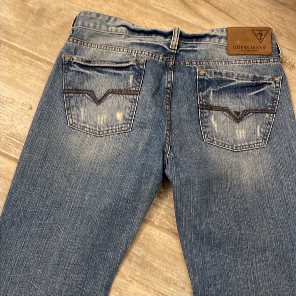 MEN-GUESS Men's Blue Jeans slim straight 32x30 - Picture 4 of 8